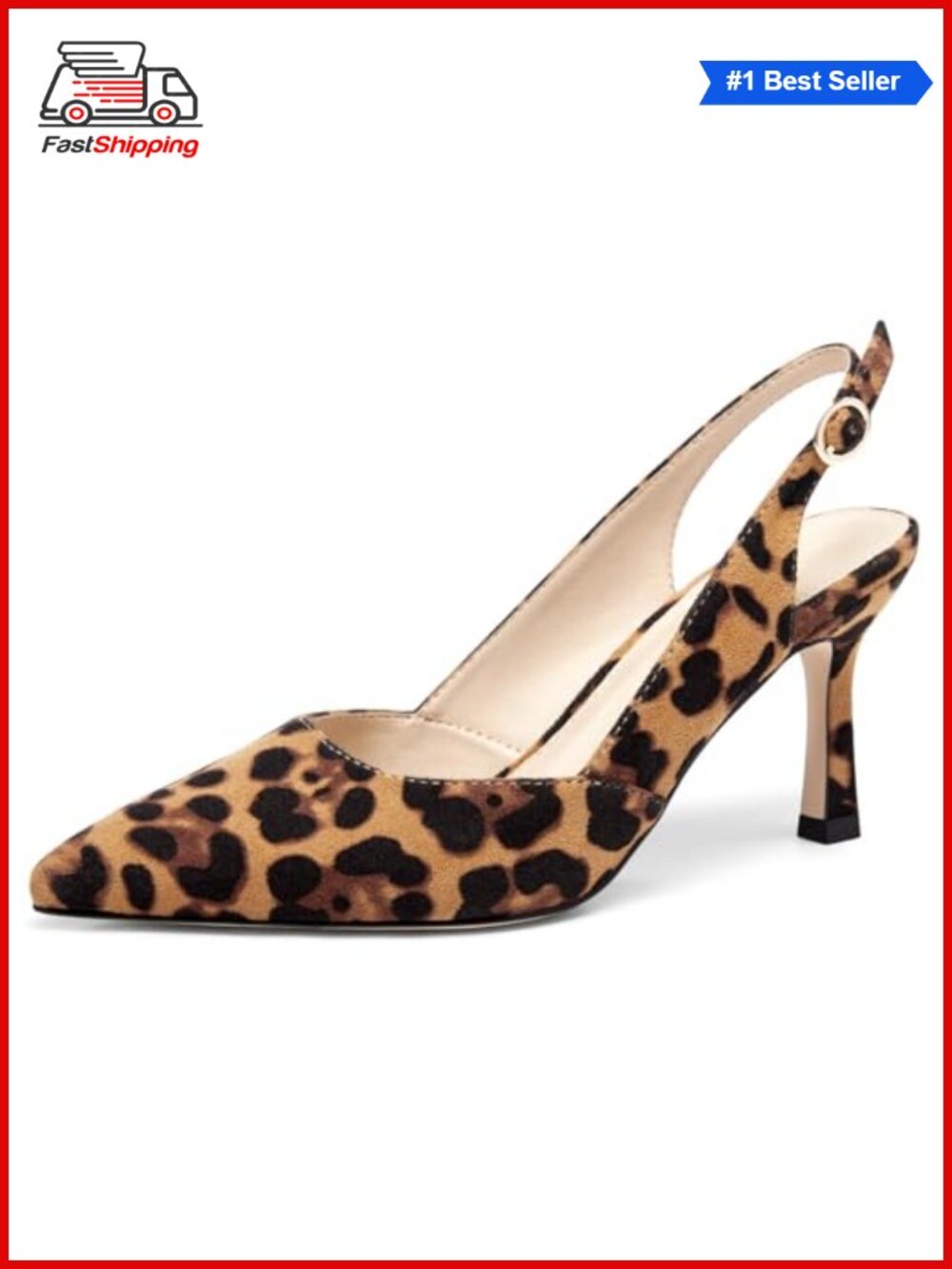 ✨ Slingback Kitten Heels Faux Leather Pointed Toe Dress Pumps